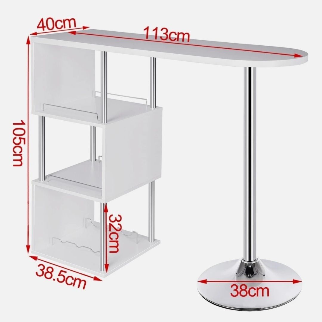 Allestimento di negozi e stand fieristici: Weisser Bartisch / Stehtisch mit Regal - Top Zustand! – Usato da Rheinsulz venduto da Dred 1