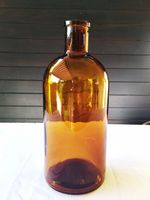 Flacon de pharmacie en verre brun 2.5 L - ancien.