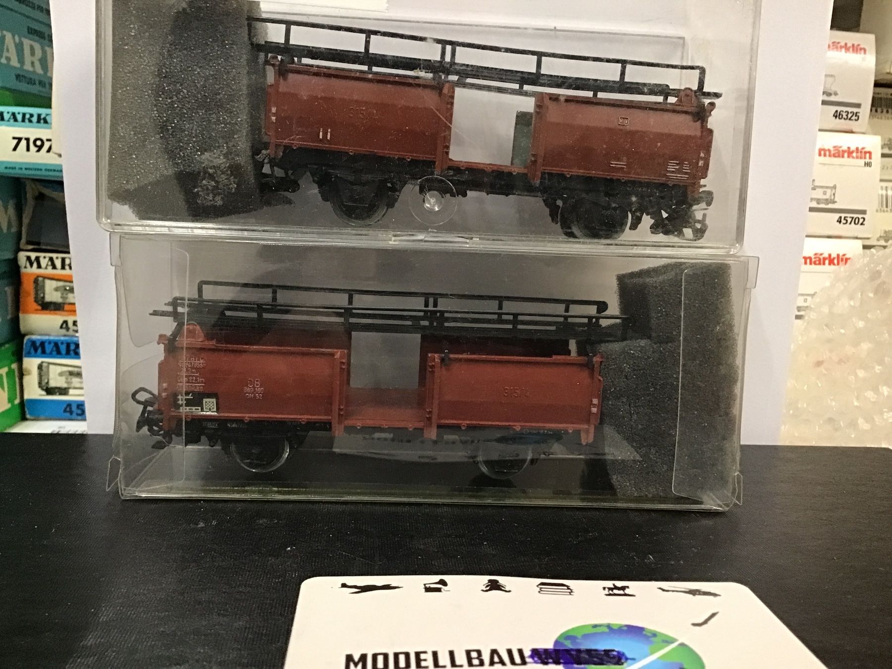 Märklin Modellini di ferrovie: Märklin 2xAutotransporter Antik H0 – Usato da Männedorf venduto da Modellbau-wyss