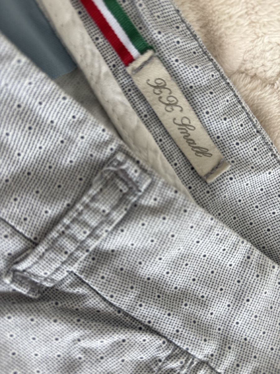 Please Jeans Pantaloni: Please Shorts, Gr.XXS hellblau mit Pünktchenmuster – Usato da langenthal venduto da rundholz7 1