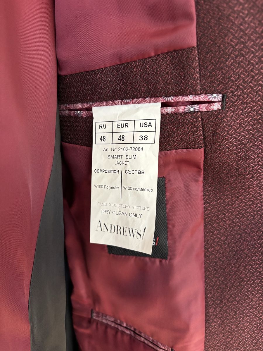 Completi: Burgundy Blazer - Size 48 – Nuovo (secondo la descrizione) da Zürich venduto da Grothschild 2
