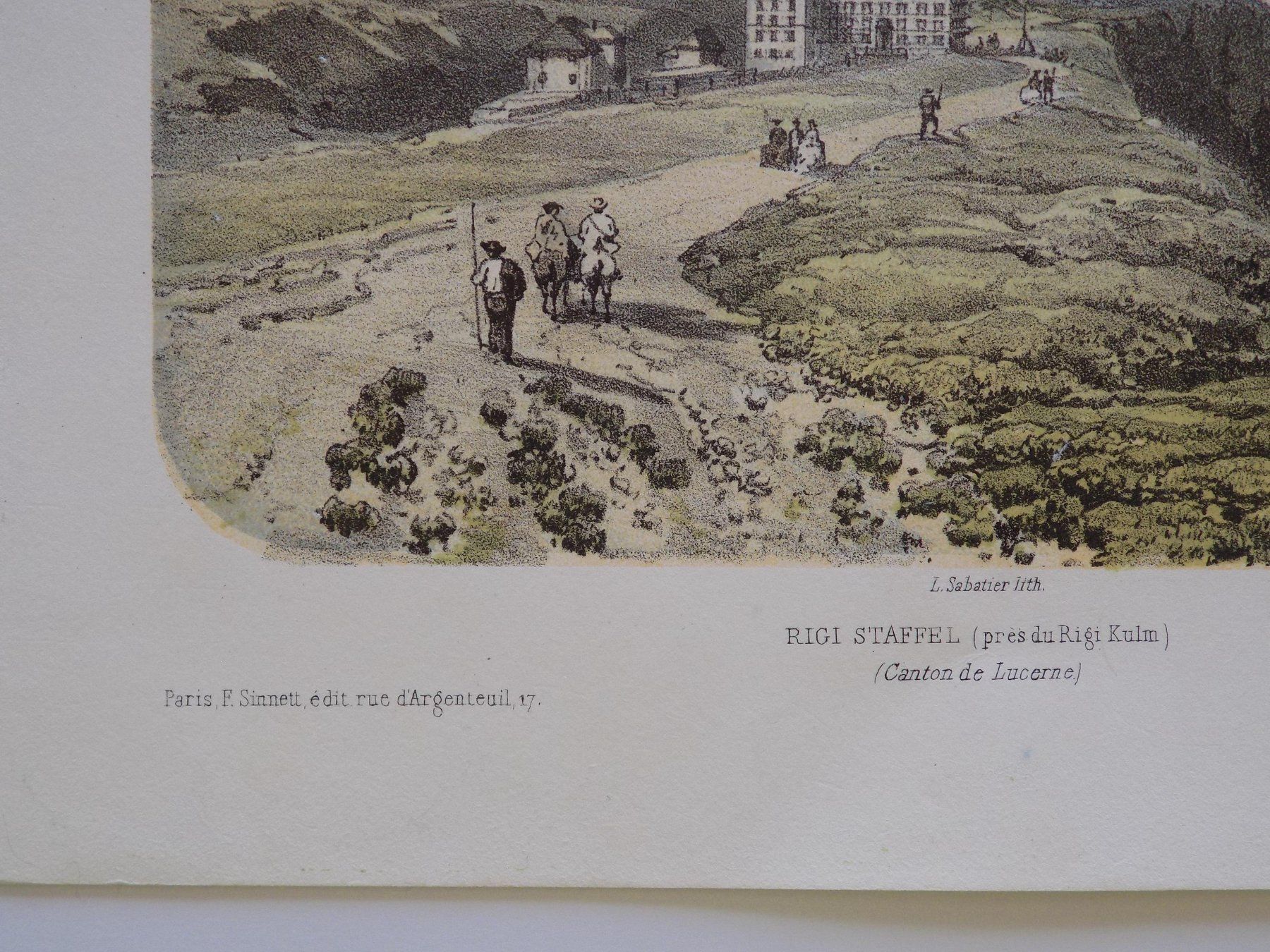 Stiche: Rigi Staffel getönte Lithographie – Gebraucht aus Risch von Antikfee 4