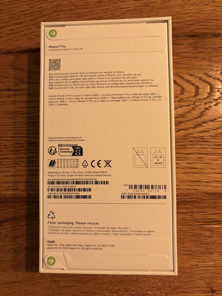 Apple Telefoni cellulari / Smartphones: Neues iPhone 17 Pro, Silver, 512 GB, ungeöffnet! – Nuovo e nell'imballaggio originale da Dänikon ZH venduto da taxomex 1