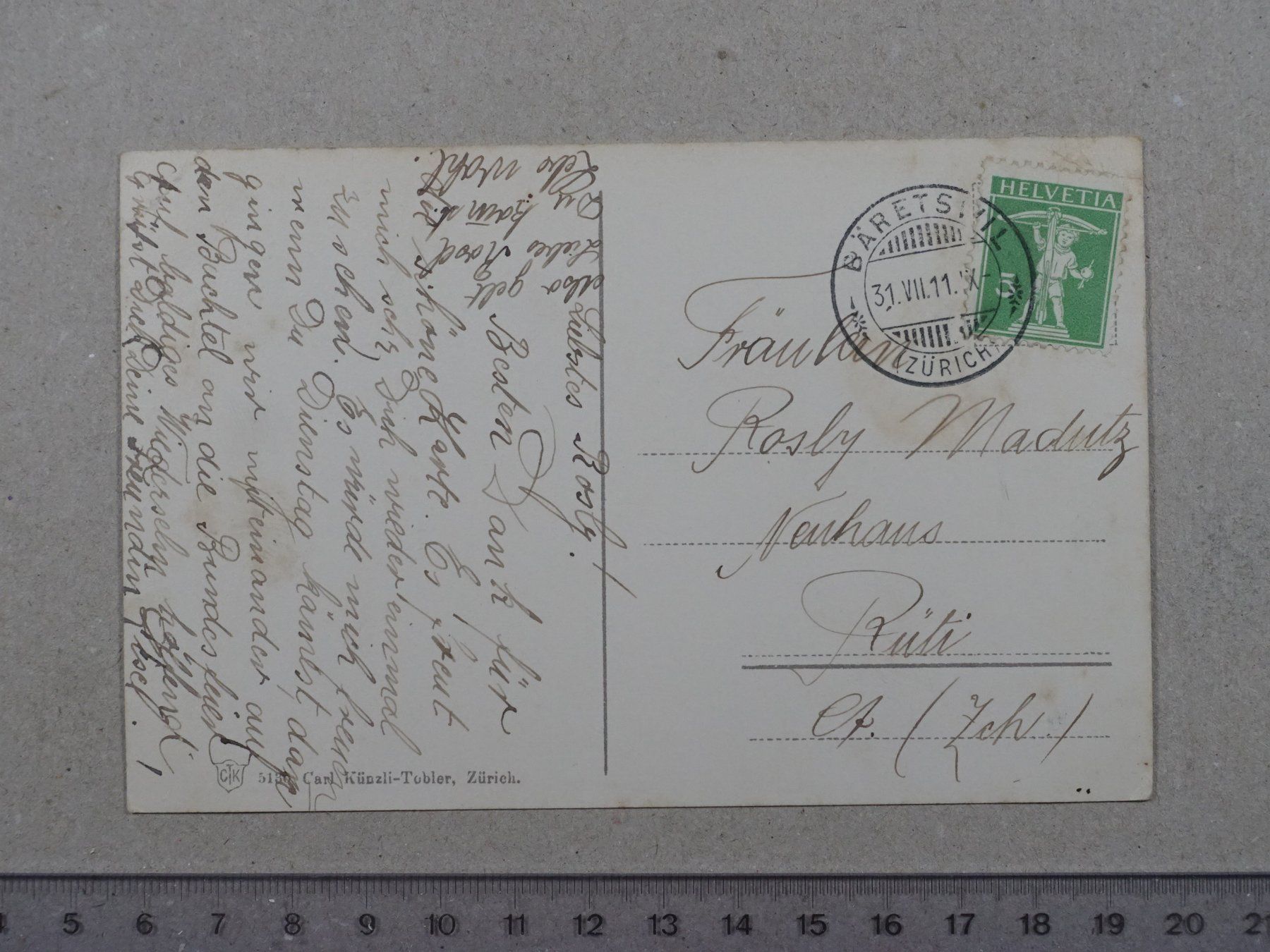Ansichtskarten: Zürich, 1911, Boote, Motorboote, Poststempel Bäretswil – Gebraucht aus Lenzburg von fh1 1