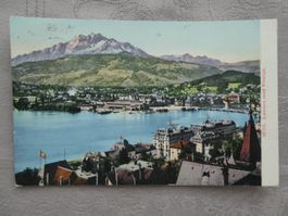 Luzern mit Pilatus - gelaufen 1909