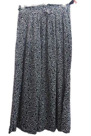 Gr. 34 VINTAGE Rock schwarz weiss Viskose