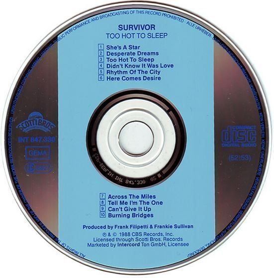 CD: Survivor - Too... – Usato da St-Cergue venduto da VeganWarrior 1