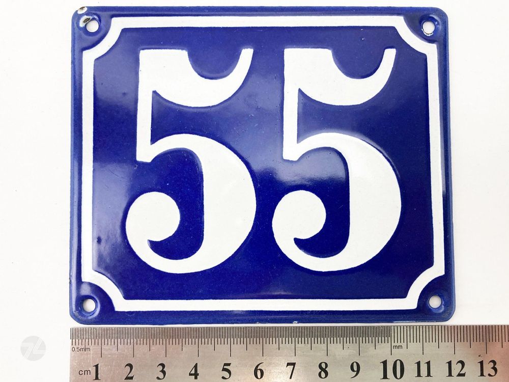 Emailleschild Schild Hausnummer 55 Nummernschild Emaille