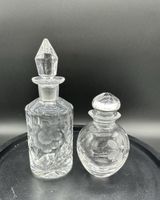 Elegant Crystal Perfume Bottles, Etched Floral Design 49
