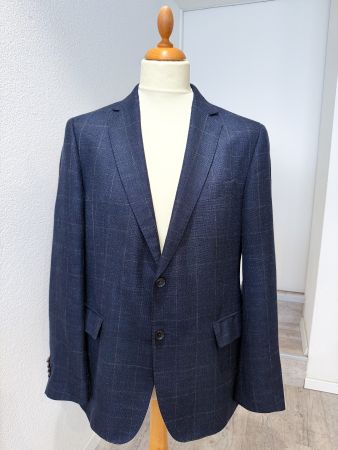 Windsor Sakko Gr. 52 Blau Kariert Italienischer Stoff Shape