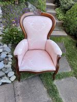 Antiker Sessel, Sommer-Deko, Louis XV-Stil, Samtrosa 🌺55
