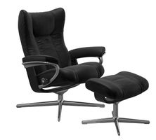 Stressless® Wing (M) Cross Sessel mit Hocker Leder Batick