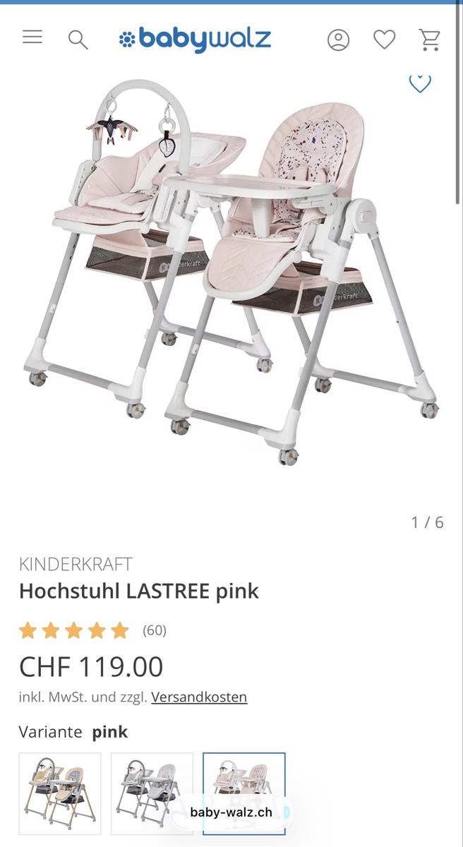 Kinderkraft Seggioloni: Kinderkraft Hochstuhl LASTREE pink – Usato da Seon venduto da arb_fb9f 1