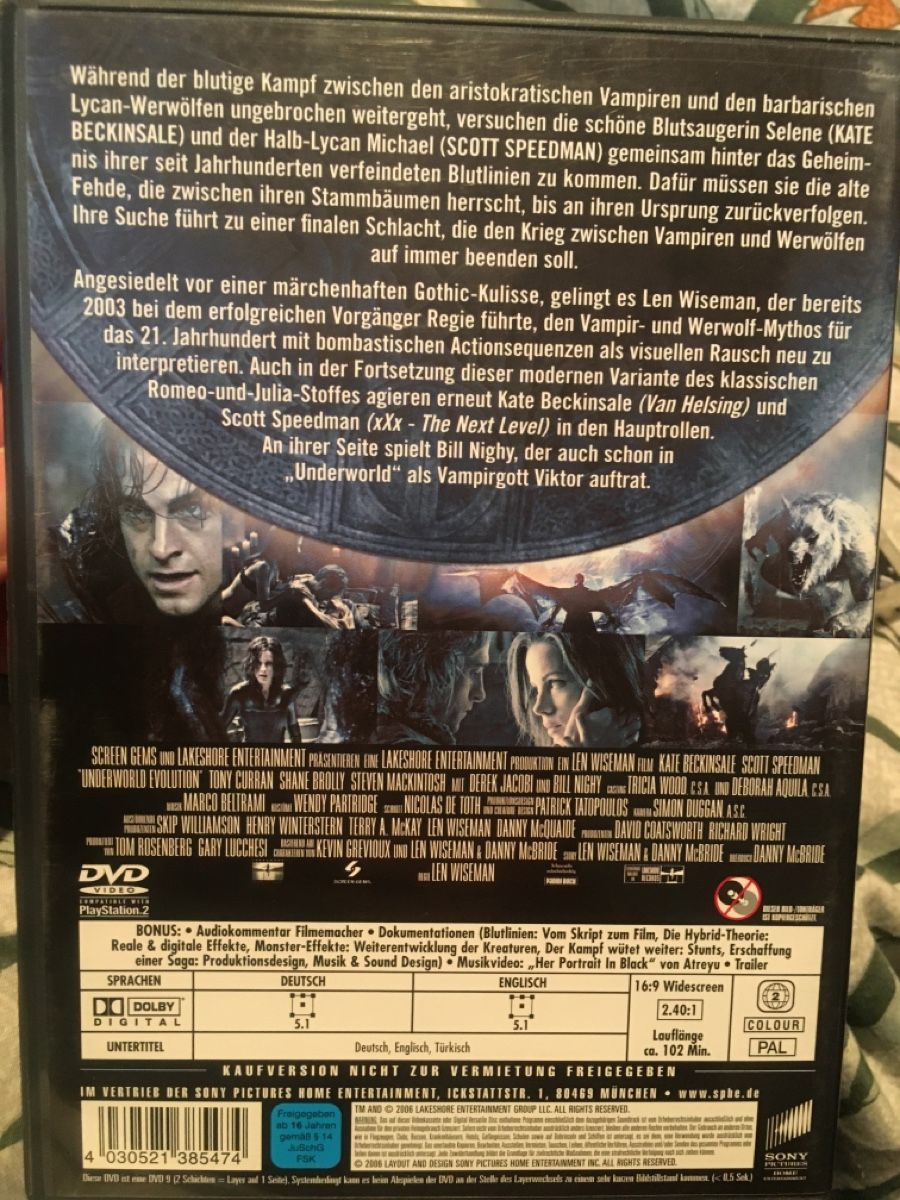 Alle DVDs: underworld evolution dvd top zustand – Gebraucht aus Seengen von Predator86 1