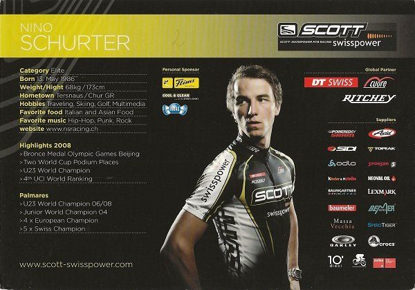 Autographes: Autogrammkarte Nino Schurter 2008 – D'occasion à Solothurn par F1shop1 1