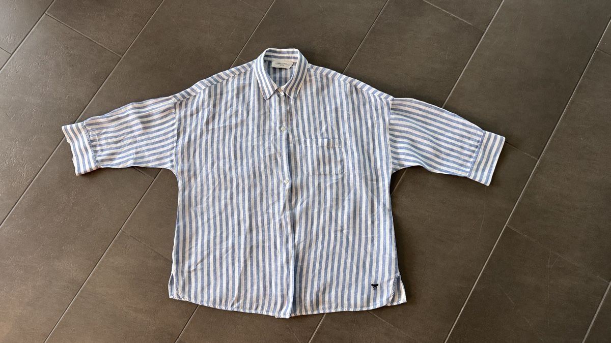 Max Mara Camicette: WEEKEND MAX MARA Leinen Bluse, hellblau, oversize – Usato da Weesen venduto da isabelleST 1