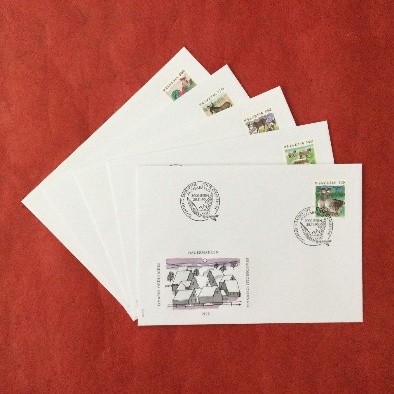 Alle Briefmarken: FDC 1994 1995 Tiere II Satz + Einzelemarken. 7 FDC – Gebraucht aus S. Pietro von bro_jjl9 1
