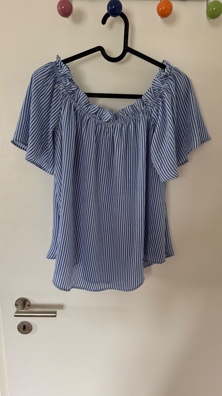 Top: Sommer Bluse, schulterfrei, gestreift, Gr. M – Usato da Luzern venduto da Ecila007