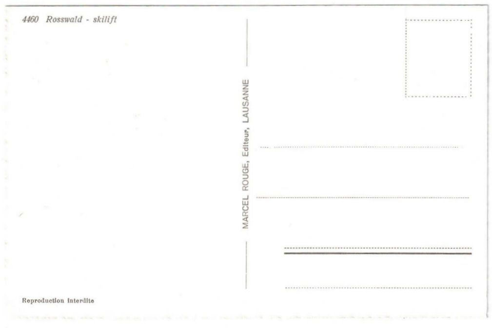 Cartoline postali: Rosswald - Skilift – Usato da Binningen venduto da Mountainrider 1