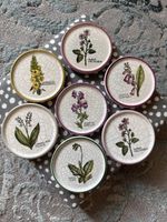 7x Mini assiettes murales vintage ATH Faïence Botanique