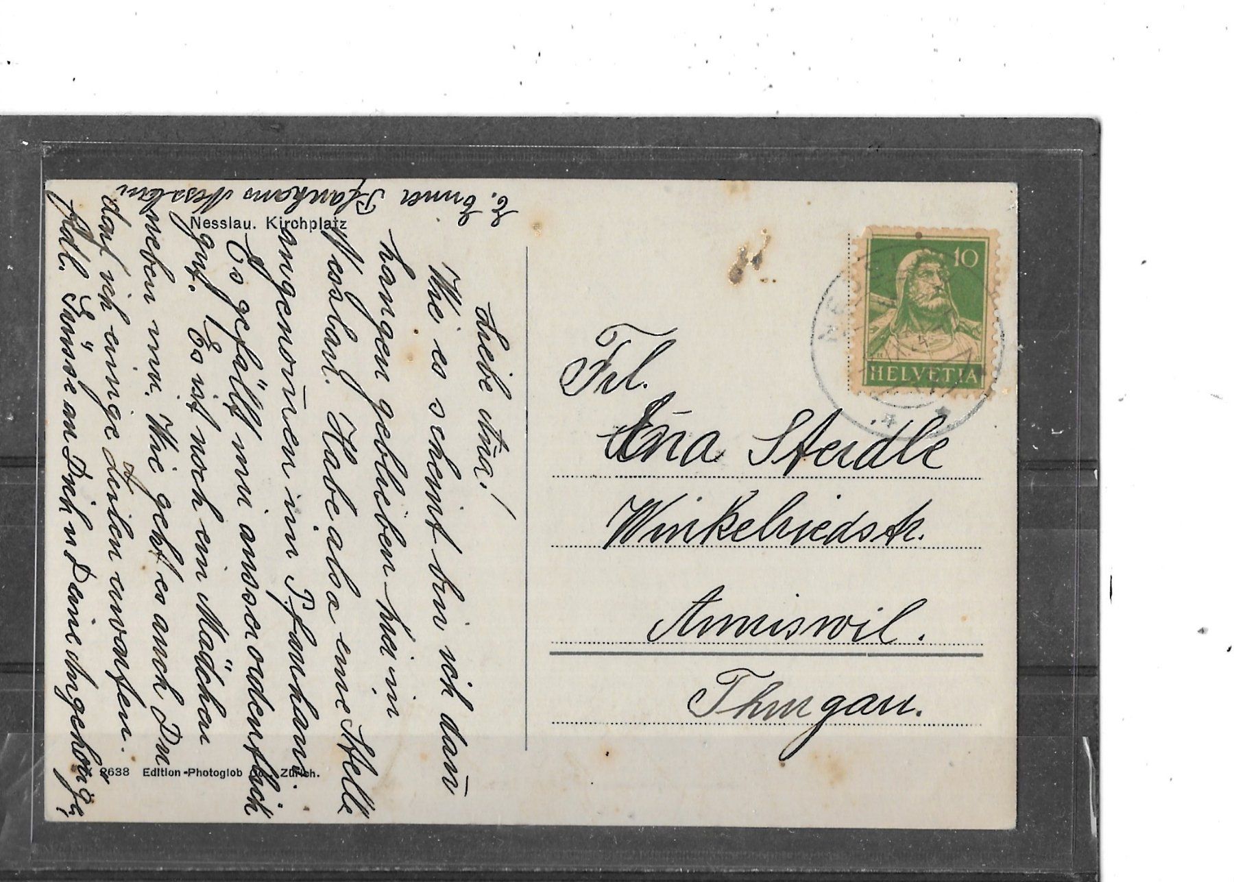Cartoline postali: SG Nesslau 1924 Kirchplatz – Usato da Schocherswil venduto da Wilare 1