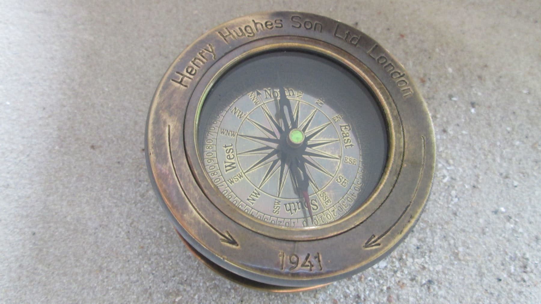 GPS & Strumenti di misurazione: Wunderschöner nostalgischer Schiffskompass brüniert Messing – Nuovo (secondo la descrizione) da Drochtersen venduto da Simonchen 2