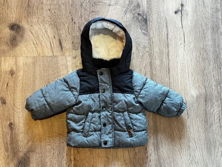 Baby - Winterjacke grau/schwarz, Gr. 68, von H&M, wie neu