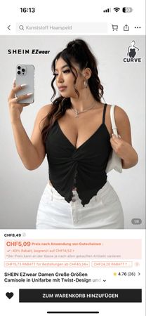 Schwarzes Shein Top mit Twist, Gr. XL- Sommer Must-have!