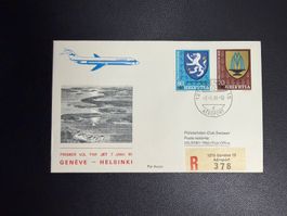 Finnair Erstflugbrief Genf-Helsinki 1981