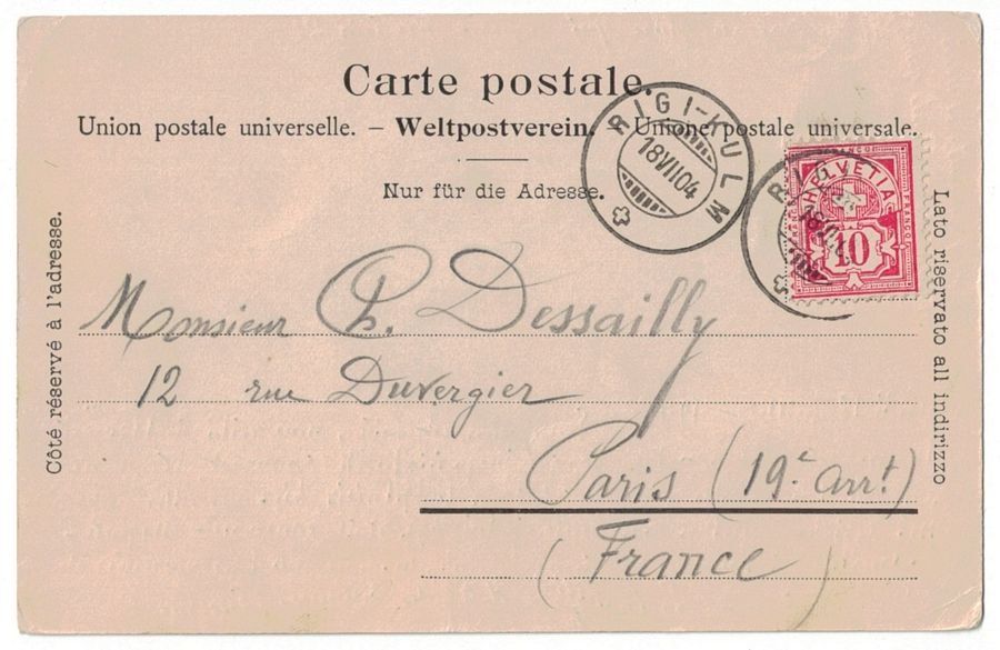 Ansichtskarten: Rigi-Kulm, Kunstdruck, gelaufen 1904 – Gebraucht aus Frauenfeld von POML 1