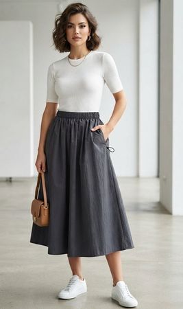 H&M Move Rock midi schwarz Gummizug M neuwertig
