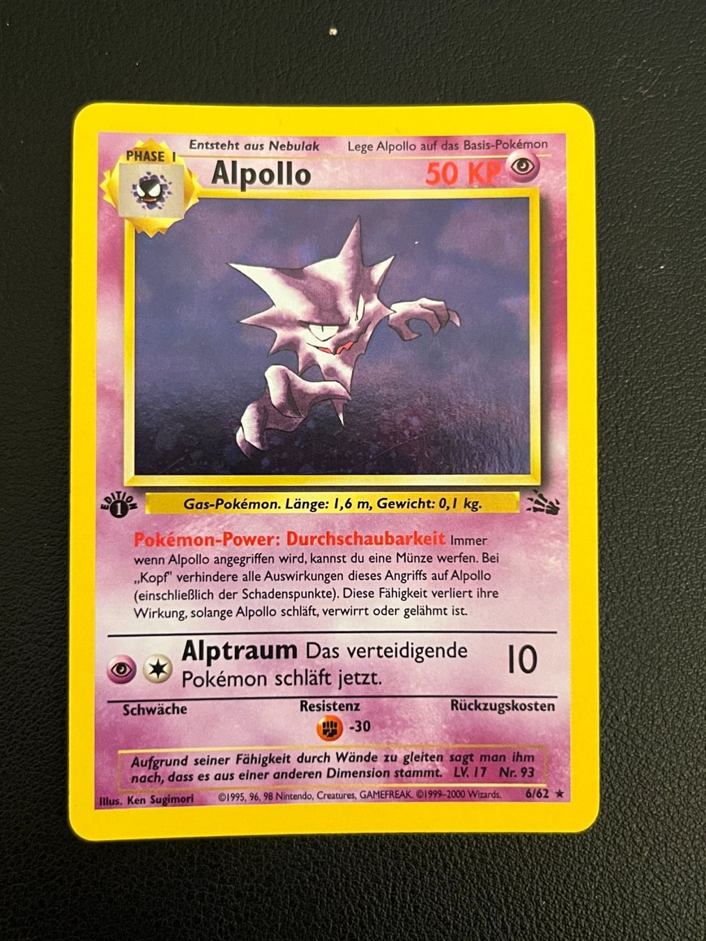 Pokémon Carte collezionabili: Pokemon Alpollo 1. Edition Holo – Usato da Zollikerberg venduto da Guido175