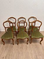 Antike Biedermeier Stühle 6er Set mit Samtbezug