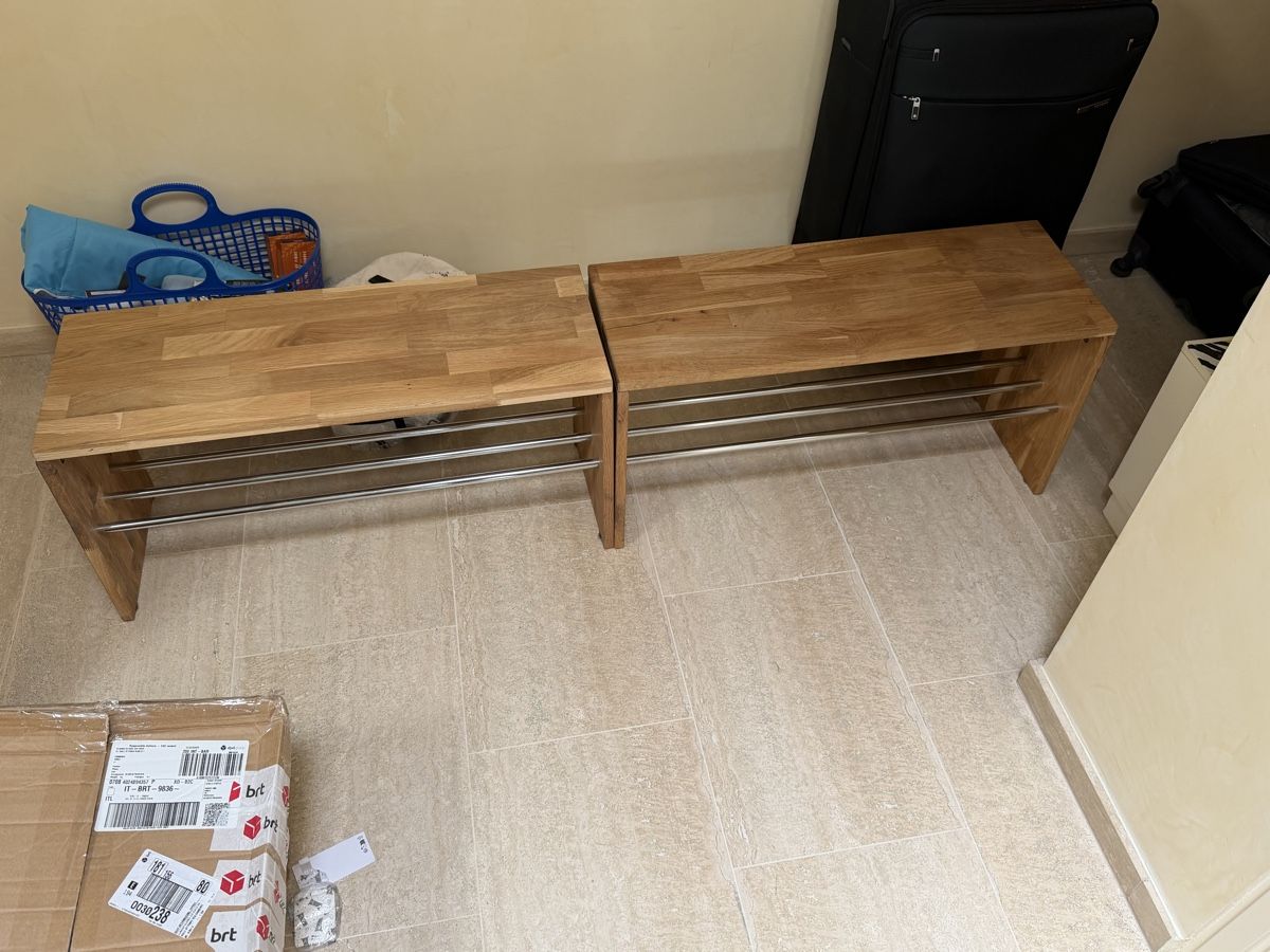 Pfister Panchine: Two Pfister Oak Eichen Wood Shoe racks – Nuovo (secondo la descrizione) da Ascona venduto da GioeleS