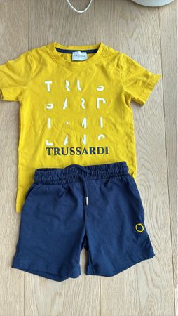 Trussardi Junior Yellow T-Shirt & Navy Shorts Set ☀️