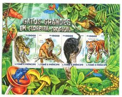 Block "Tiger, Leopard, Puma". São Tomé und Príncipe