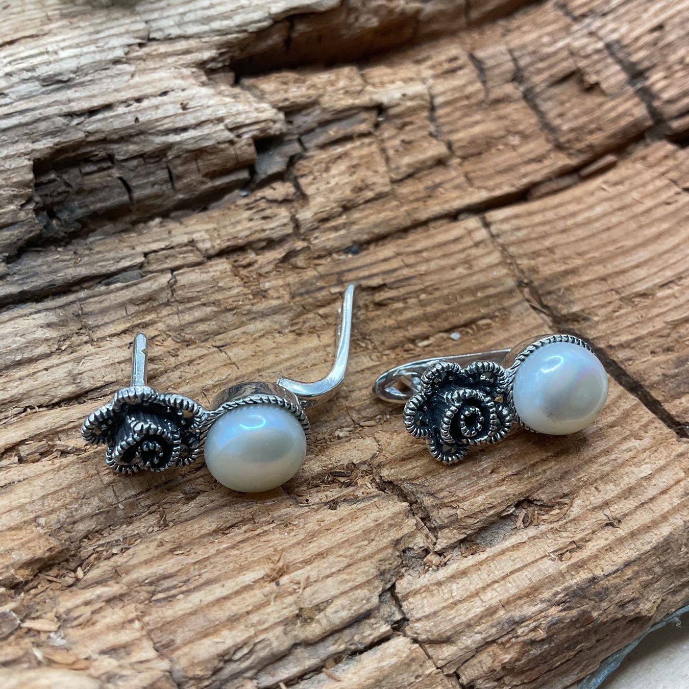 Orecchini pendenti & Orecchini a lobo: Vintage Ohrstecker Sterlingsilber mit Perle – Nuovo (secondo la descrizione) da luzern venduto da Alpendorf1 4