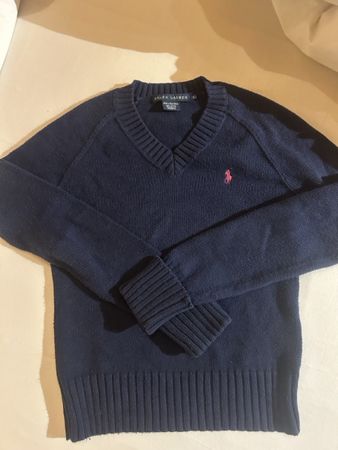 Ralph Lauren Pullover dunkelblau V-Ausschnitt Gr. S