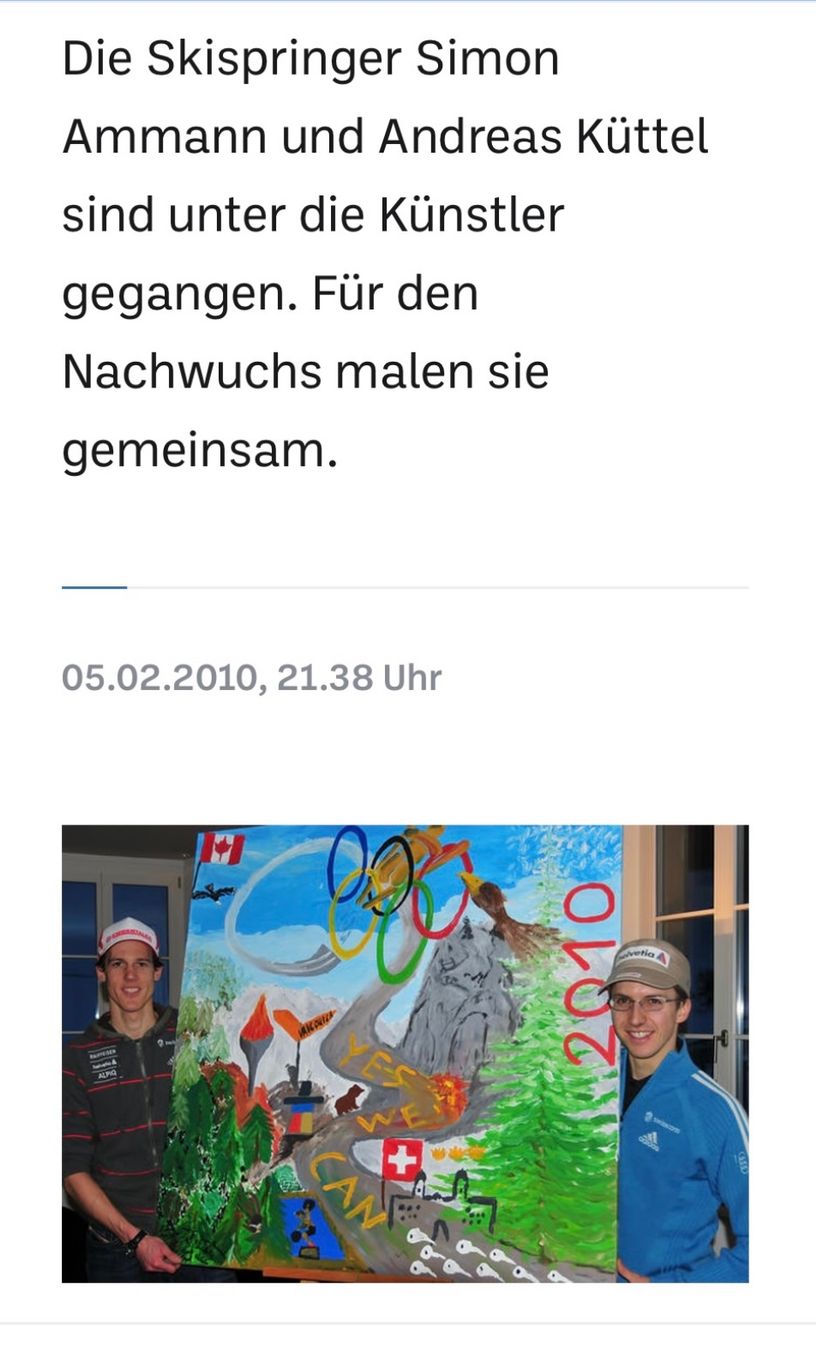 Gemälde: Gemälde Simon Ammann Skispringer Joseph Küttel – Gebraucht aus Rorschacherberg von farmer61 2