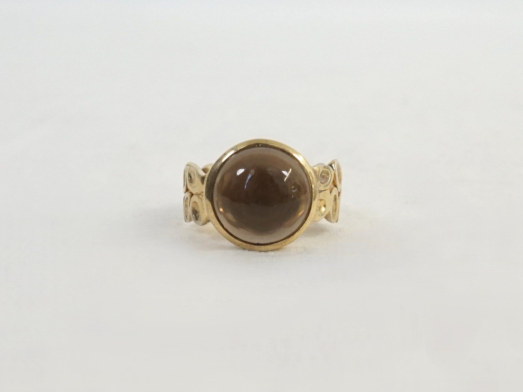 Anelli: goldfarbener Silber-Ring mit braunem Schmuckstein – Usato da Pratteln venduto da Restwert_Pratteln
