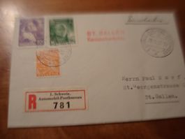 R-Brief 1937, Sonder-o St Gallen Kantonalbankplatz