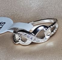 Eleganter Ring Infinity, 925 versilbert, Gr. 7