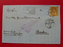 1867: Nr.32 Brief: ST.GALLEN + TINTE+CHARGÉ, sehr schön
