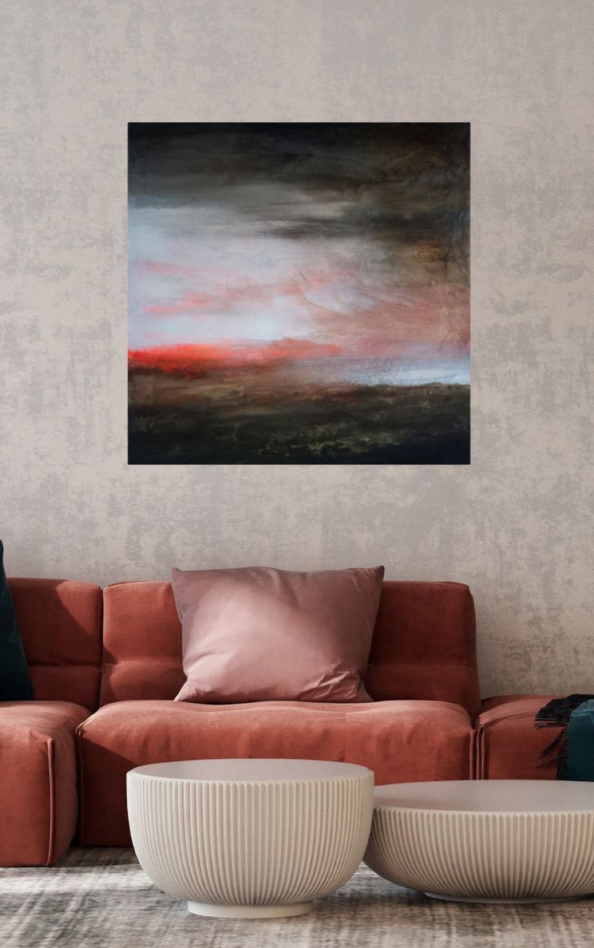 Tableaux: Gemälde "Sunset", 70x70 cm, Mixed Media, Unikat – Neuf avec emballage d'origine à Rothenburg par majol 4