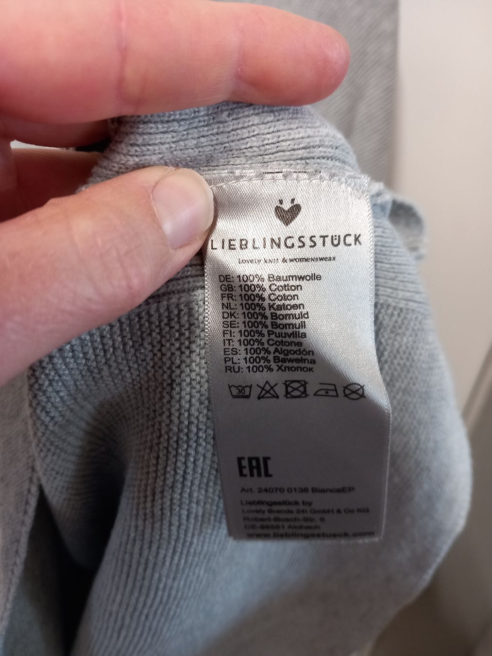 Lieblingsstück Pullover & Sweatshirts: Lieblingsstück Pullover, Gr. 44, Grau, Baumwolle – Gebraucht aus Gwatt (Thun) von umwelt-brocki 4