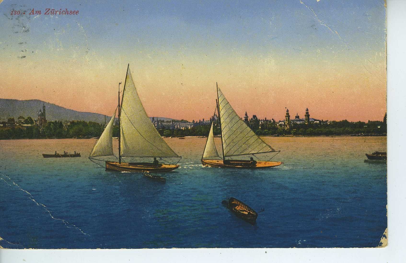 Cartoline postali: Zürich - Zürichsee - Segelboote – Usato da Schleitheim venduto da Pmschlaate