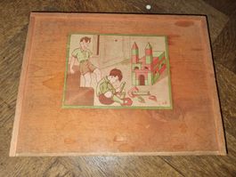 Jeu de construction en bois vintage 
