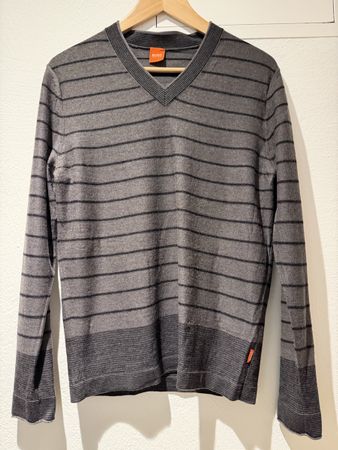 Hugo Boss Herren Pullover, 100% Schurwolle, Gr. L, Grau