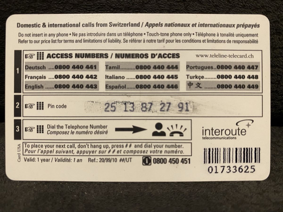 Telefon- & Taxkarten: Teleline – Gebraucht aus Lausanne von babacard10 1