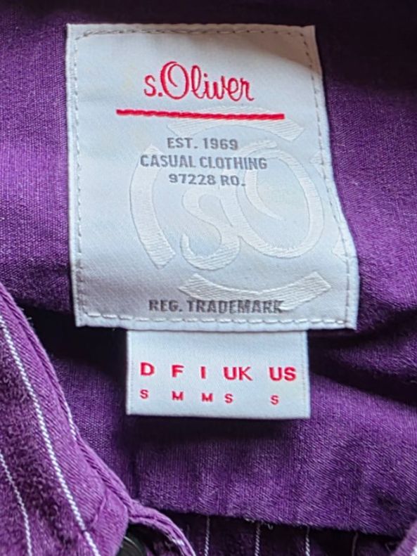 S.Oliver Camicie: S.Oliver Hemd, Grösse S, Lila gestreift – Usato da Niederbipp venduto da Tamara15101995 2